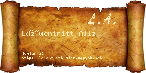 Löwentritt Aliz névjegykártya